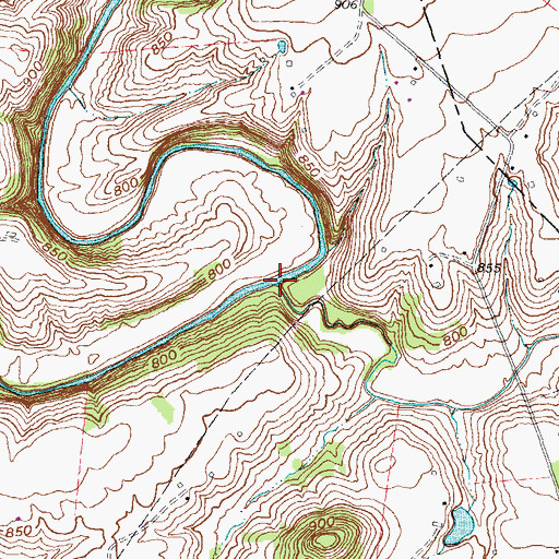 Topographic Map of Little Slate Creek, KY