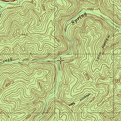 Topographic Map of Little Spring Creek, KY