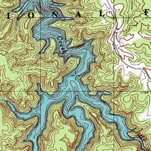 Topographic Map of Little Spruce Creek, KY