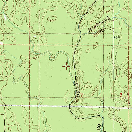 Topographic Map of Lloyd Creek, AR