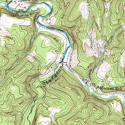 Topographic Map of Little Sturgeon Creek, KY