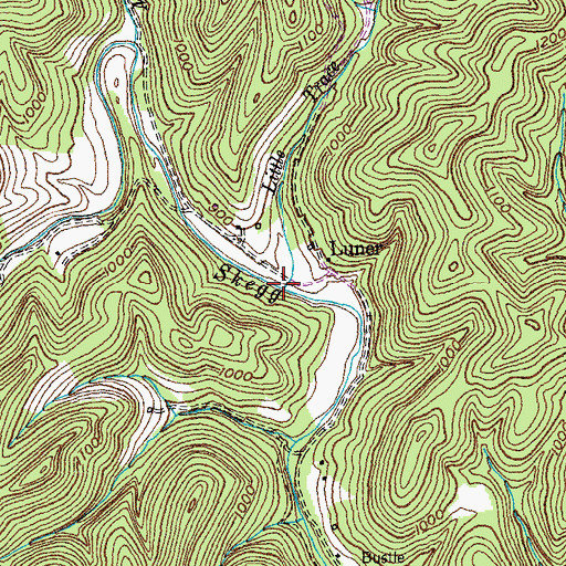 Topographic Map of Little Trace Branch, KY