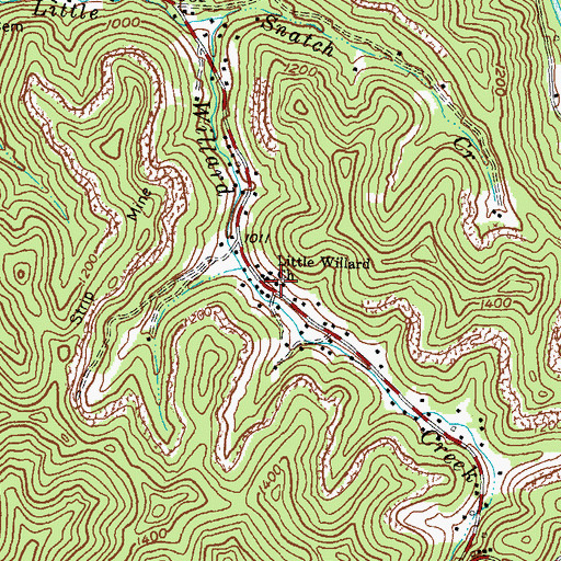 Topographic Map of Little Willard Church, KY
