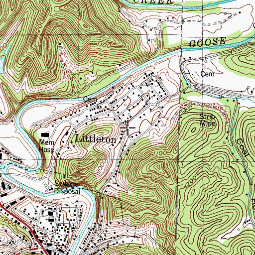 Topographic Map of Littleton, KY