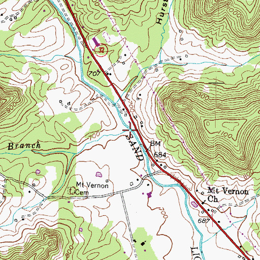 Topographic Map of Littleton Branch, KY