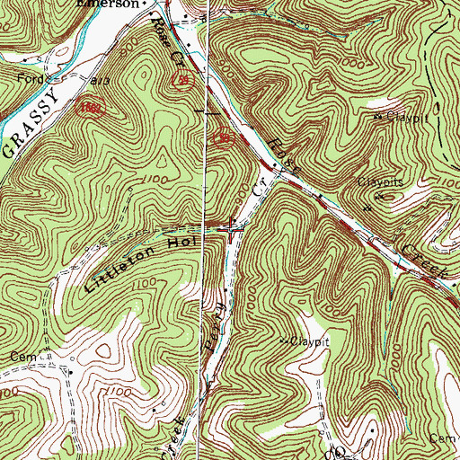Topographic Map of Littleton Hollow, KY