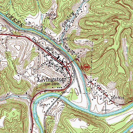 Topographic Map of Livingston, KY