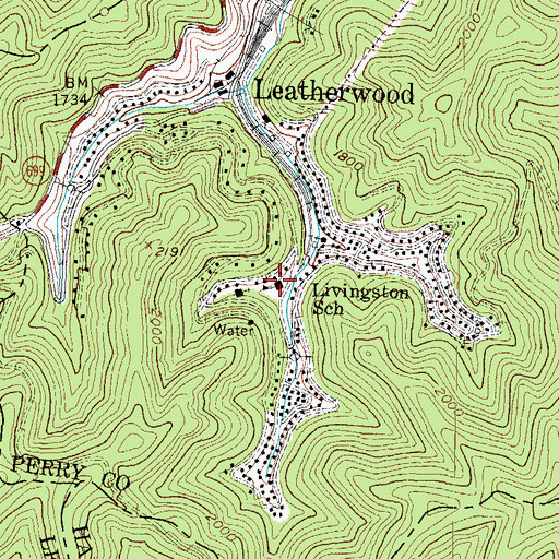 Topographic Map of Livingston School, KY