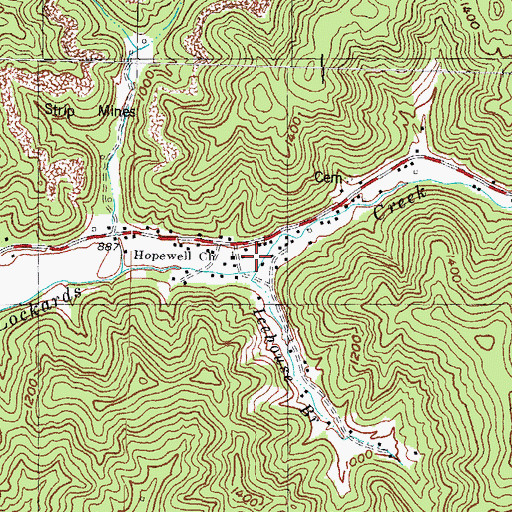 Topographic Map of Lockards Creek School, KY