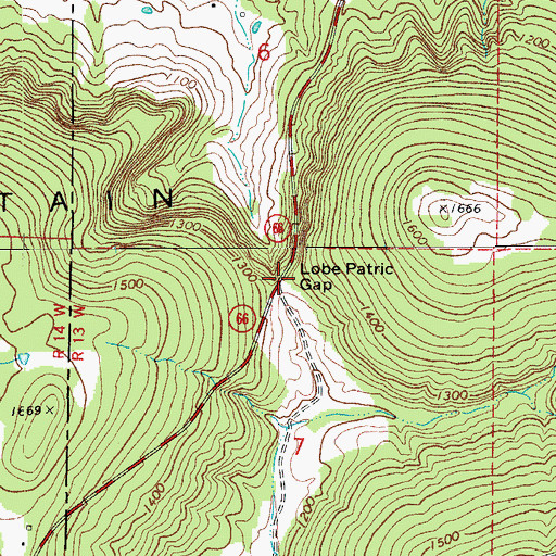 Topographic Map of Lobe Patric Gap, AR