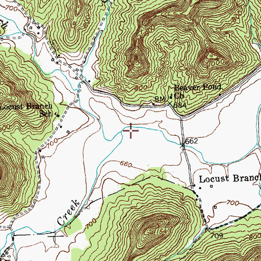 Topographic Map of Locust Branch, KY
