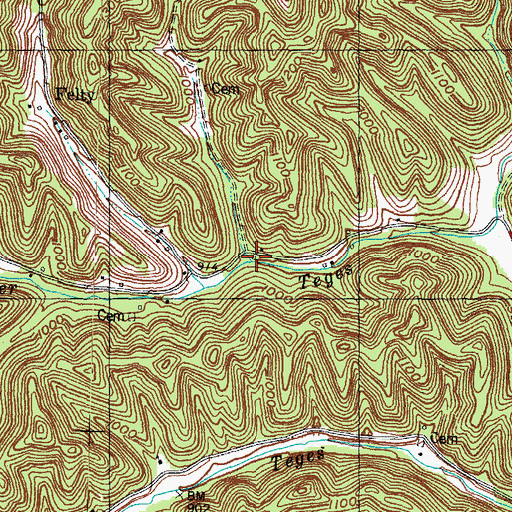 Topographic Map of Lodge Hall School, KY