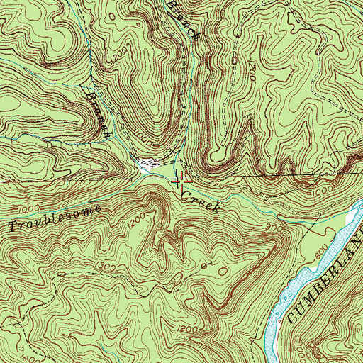 Topographic Map of Lone Cliff Branch, KY