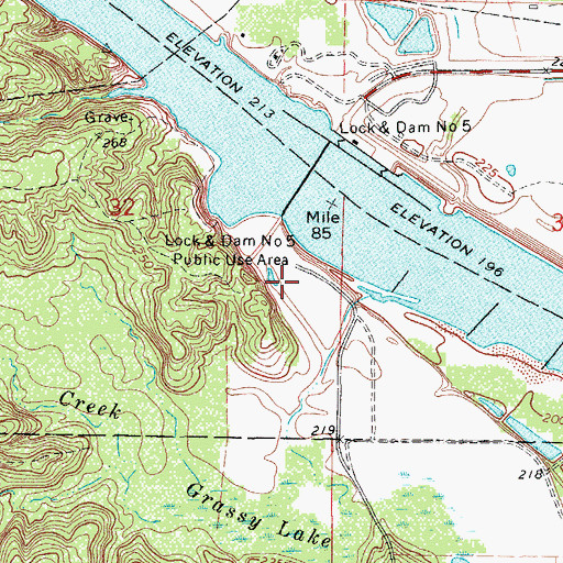 Topographic Map of Lock, AR