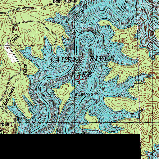 Topographic Map of Long Bend, KY