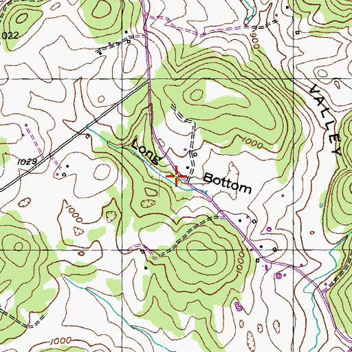 Topographic Map of Long Bottom, KY