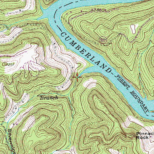 Topographic Map of Long Branch, KY