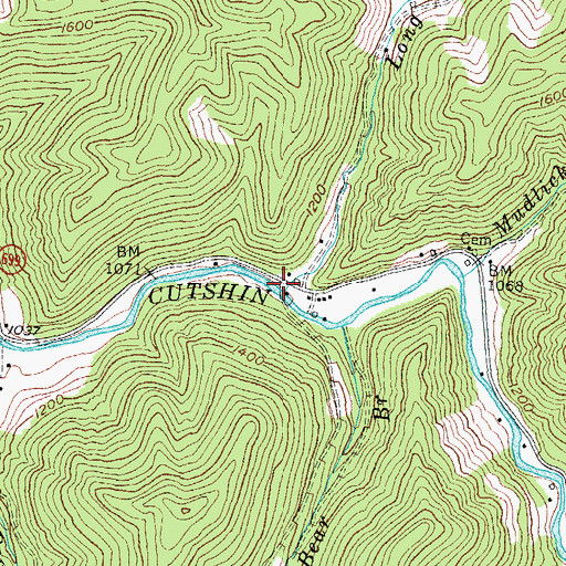 Topographic Map of Long Branch, KY