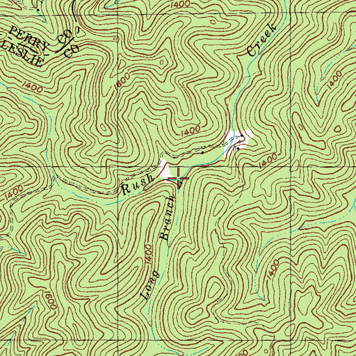 Topographic Map of Long Branch, KY