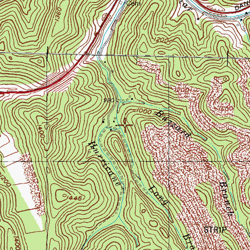 Topographic Map of Long Branch, KY