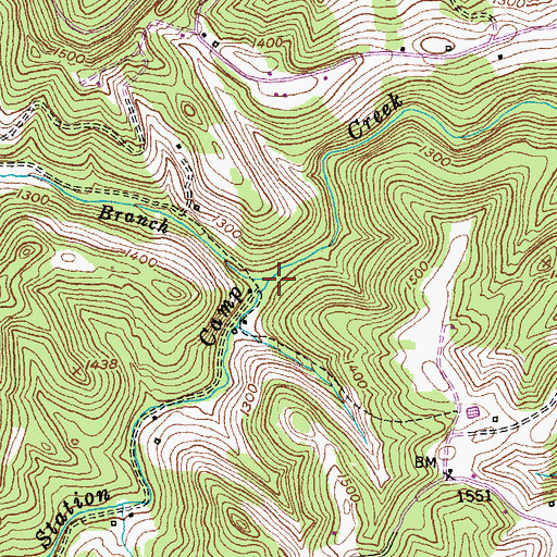 Topographic Map of Long Branch, KY
