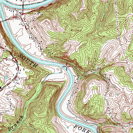 Topographic Map of Long Branch, KY