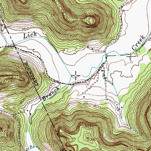 Topographic Map of Long Branch, KY
