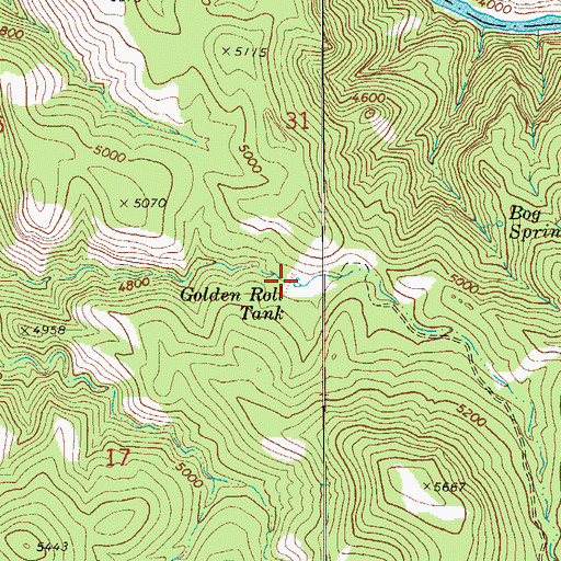 Topographic Map of Golden Roll Tank, AZ
