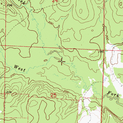 Topographic Map of Locket Creek, AR