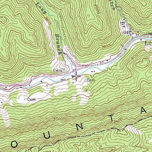 Topographic Map of Long Branch, KY
