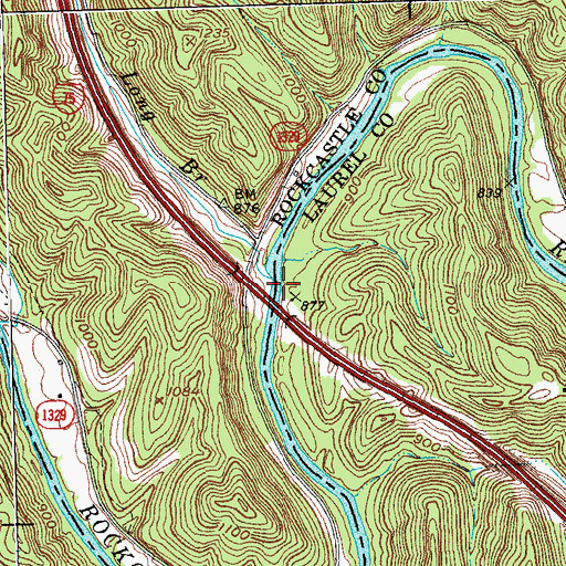 Topographic Map of Long Branch, KY