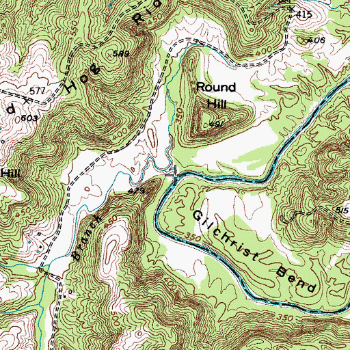 Topographic Map of Long Branch, KY