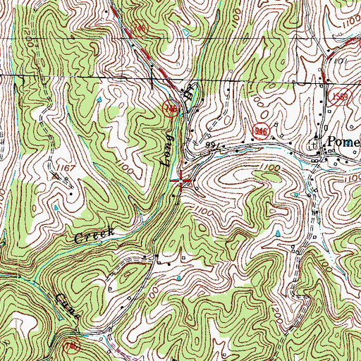 Topographic Map of Long Branch, KY