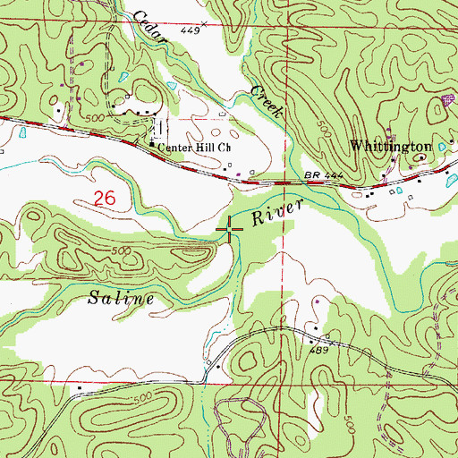 Topographic Map of Lockett Creek, AR