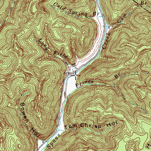 Topographic Map of Long Field Branch, KY
