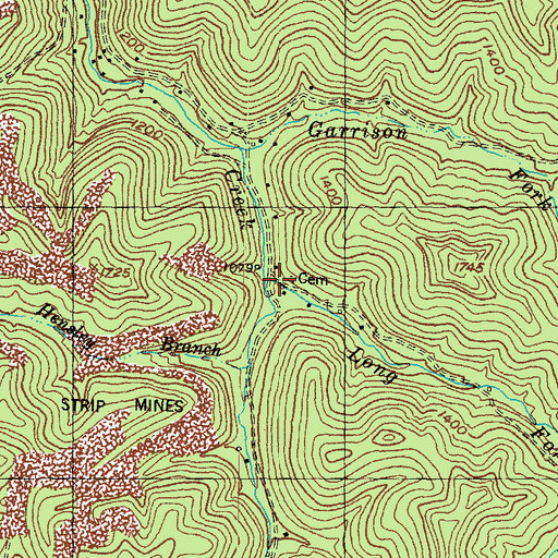 Topographic Map of Long Fork, KY