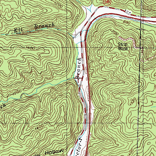 Topographic Map of Long Fork, KY