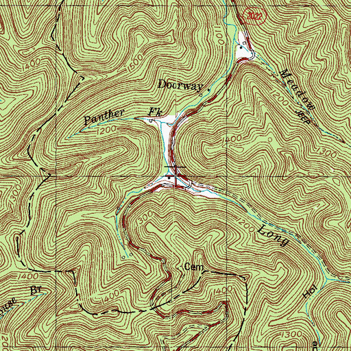 Topographic Map of Long Fork, KY