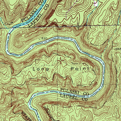 Topographic Map of Long Point, KY