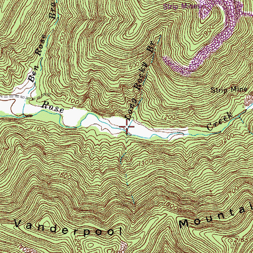 Topographic Map of Long Rocky Branch, KY