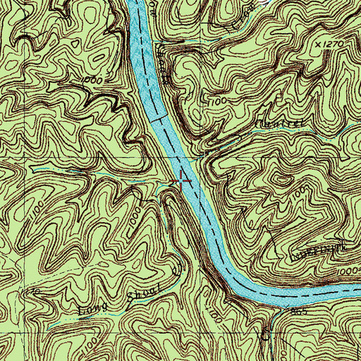 Topographic Map of Long Shoal Creek, KY