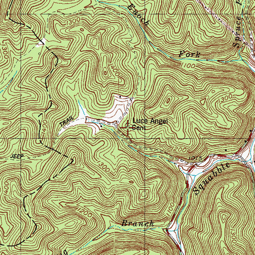 Topographic Map of Loose Angel Cemetery, KY