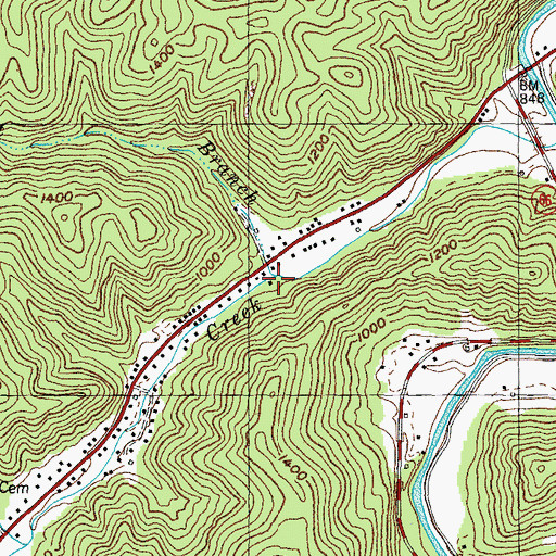 Topographic Map of Lost Branch, KY