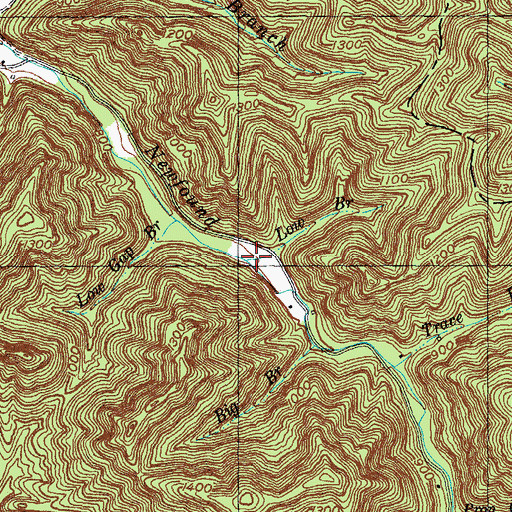 Topographic Map of Lou Branch, KY
