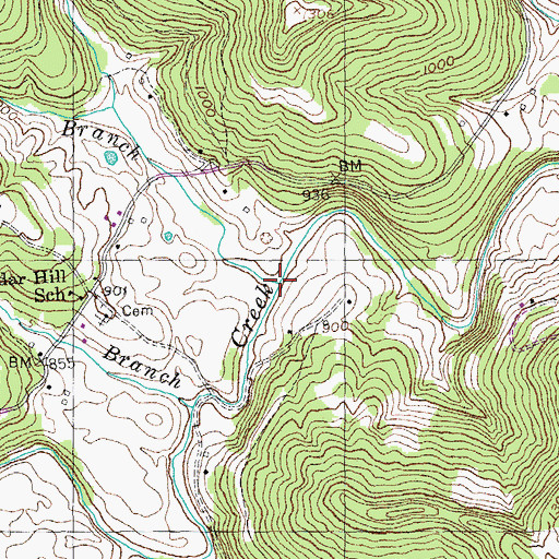 Topographic Map of Lovell Branch, KY