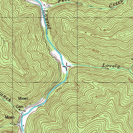 Topographic Map of Lovely Branch, KY