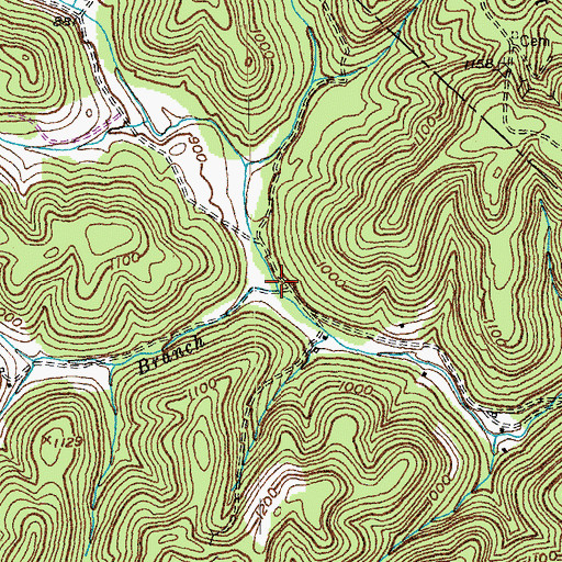 Topographic Map of Lovins Branch, KY
