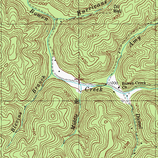 Topographic Map of Lower Bowen Creek School, KY