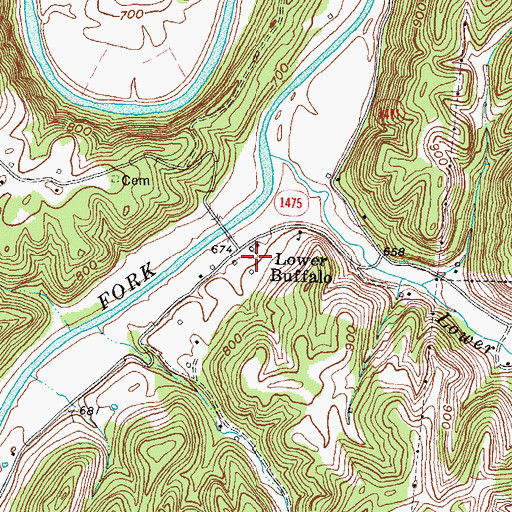 Topographic Map of Lower Buffalo, KY