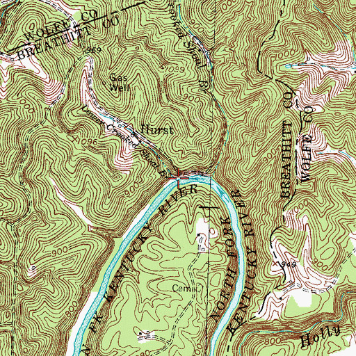 Topographic Map of Lower Crooked Shoal Branch, KY